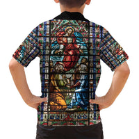 Happy Ascension Day Family Matching Puletasi and Hawaiian Shirt Faith and Religion Stained Glass Windows