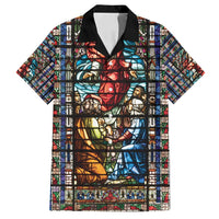 Happy Ascension Day Family Matching Puletasi and Hawaiian Shirt Faith and Religion Stained Glass Windows