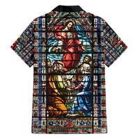 Happy Ascension Day Family Matching Puletasi and Hawaiian Shirt Faith and Religion Stained Glass Windows