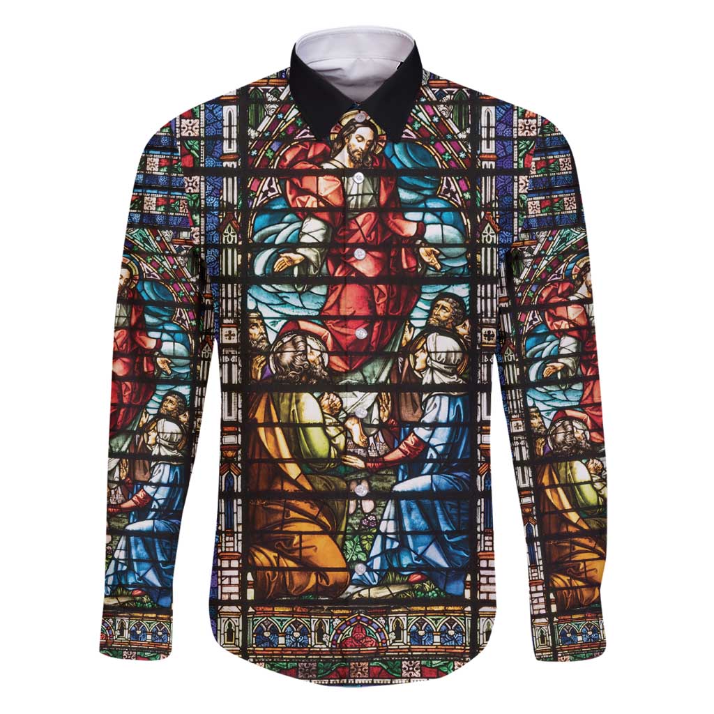 Happy Ascension Day Family Matching Puletasi and Hawaiian Shirt Faith and Religion Stained Glass Windows