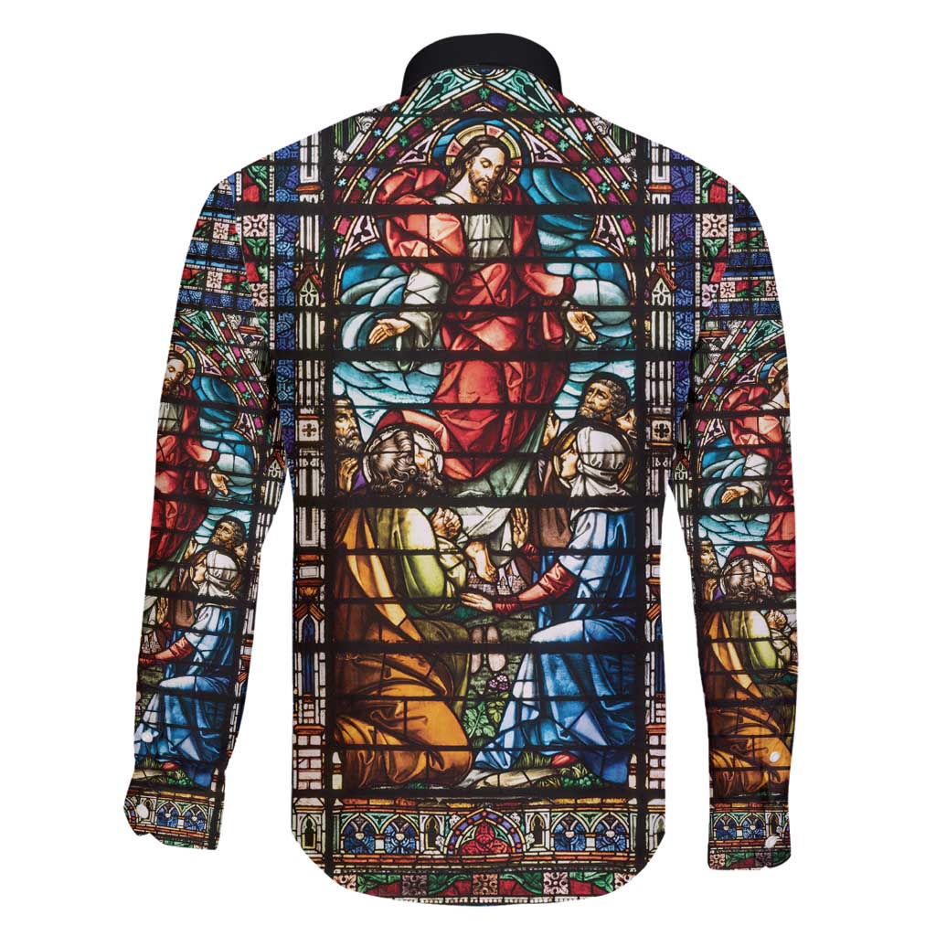 Happy Ascension Day Family Matching Puletasi and Hawaiian Shirt Faith and Religion Stained Glass Windows