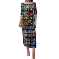Happy Ascension Day Family Matching Puletasi and Hawaiian Shirt Faith and Religion Stained Glass Windows