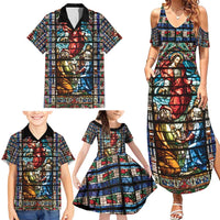 Happy Ascension Day Family Matching Summer Maxi Dress and Hawaiian Shirt Faith and Religion Stained Glass Windows