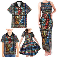 Happy Ascension Day Family Matching Tank Maxi Dress and Hawaiian Shirt Faith and Religion Stained Glass Windows