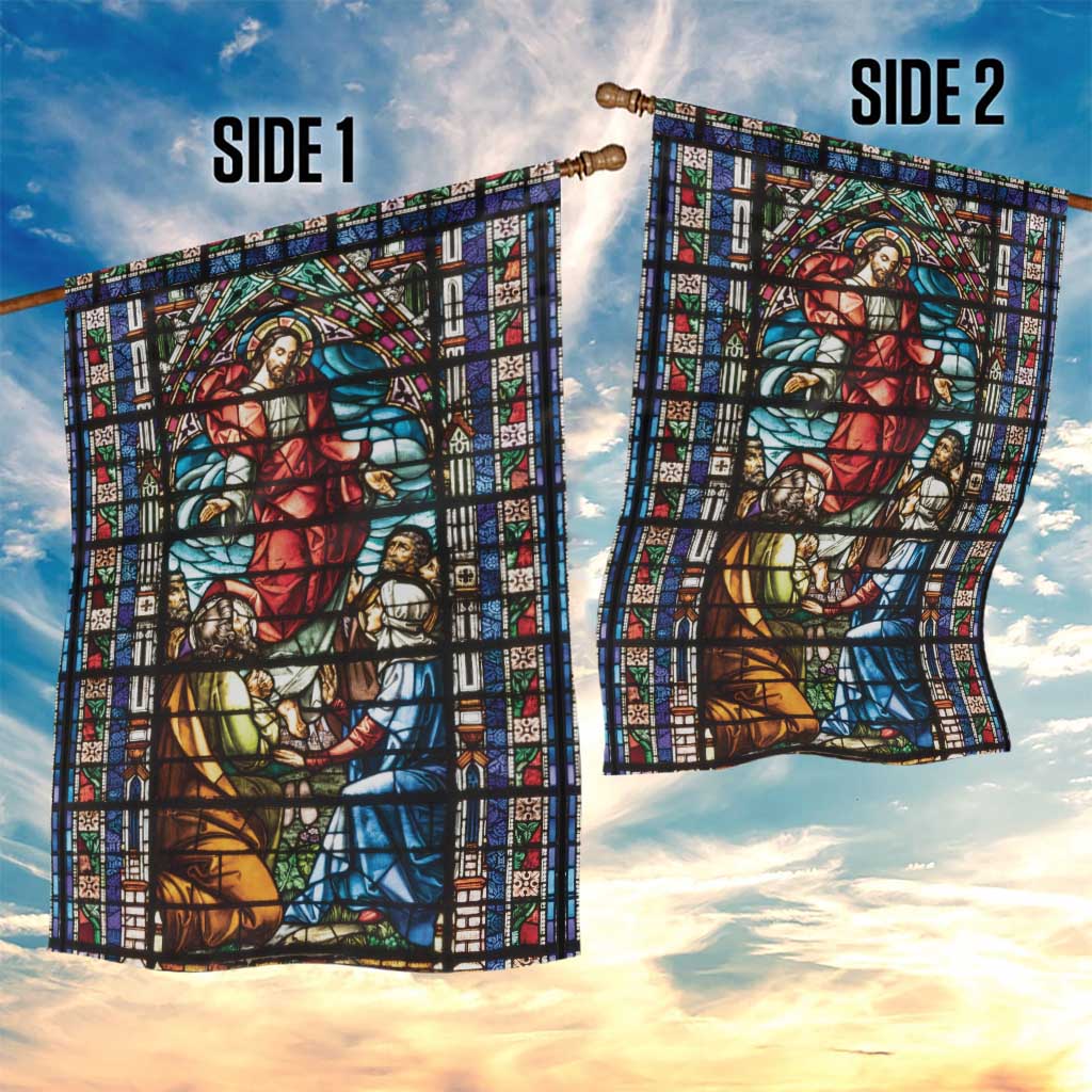 Happy Ascension Day Garden Flag Faith and Religion Stained Glass Windows