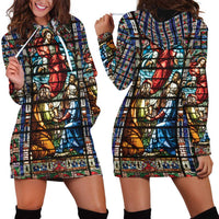 Happy Ascension Day Hoodie Dress Faith and Religion Stained Glass Windows