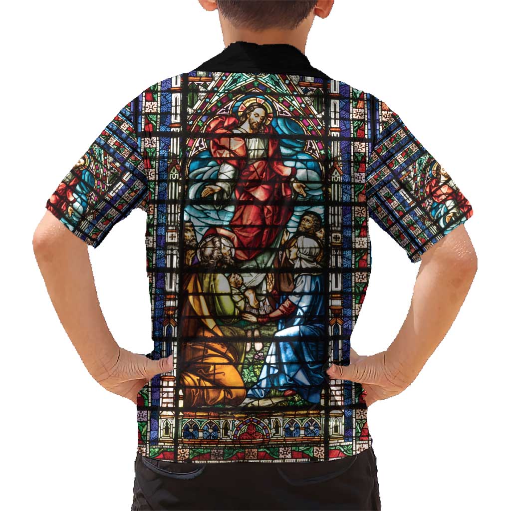 Happy Ascension Day Kid Hawaiian Shirt Faith and Religion Stained Glass Windows