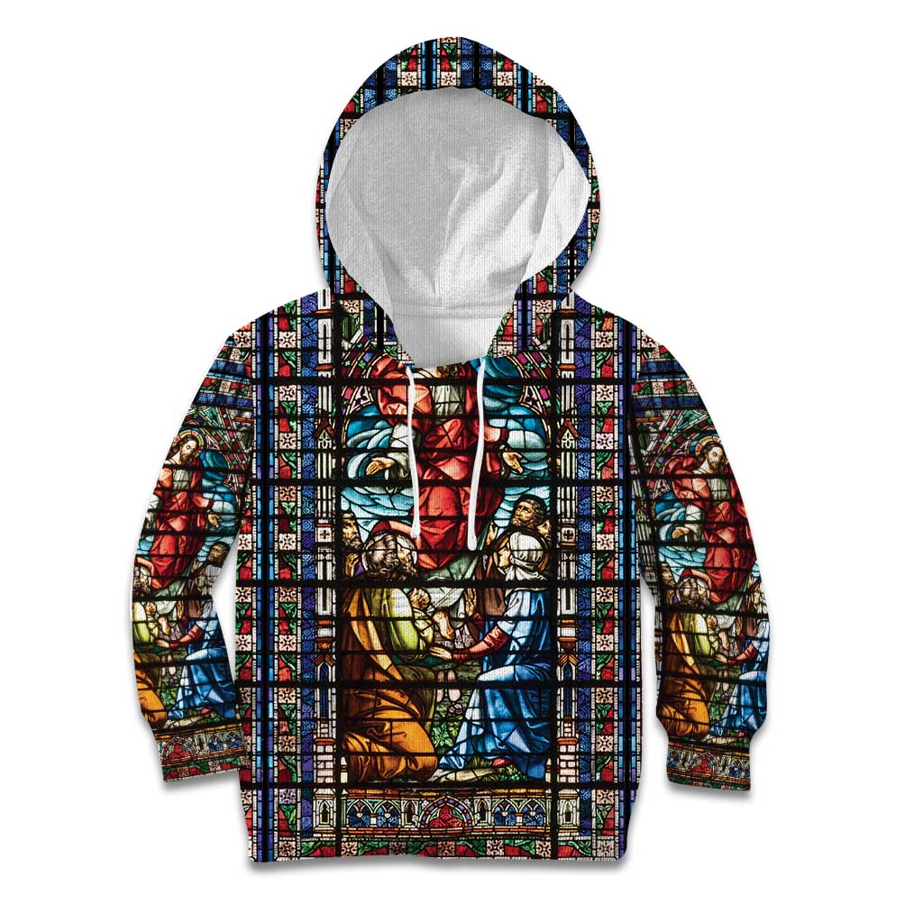 Happy Ascension Day Kid Hoodie Faith and Religion Stained Glass Windows