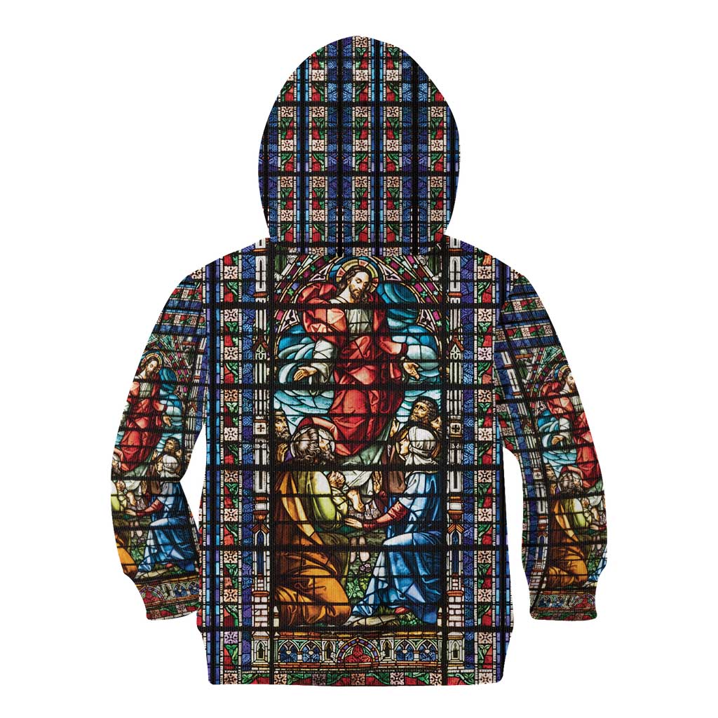 Happy Ascension Day Kid Hoodie Faith and Religion Stained Glass Windows
