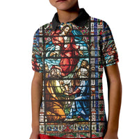Happy Ascension Day Kid Polo Shirt Faith and Religion Stained Glass Windows