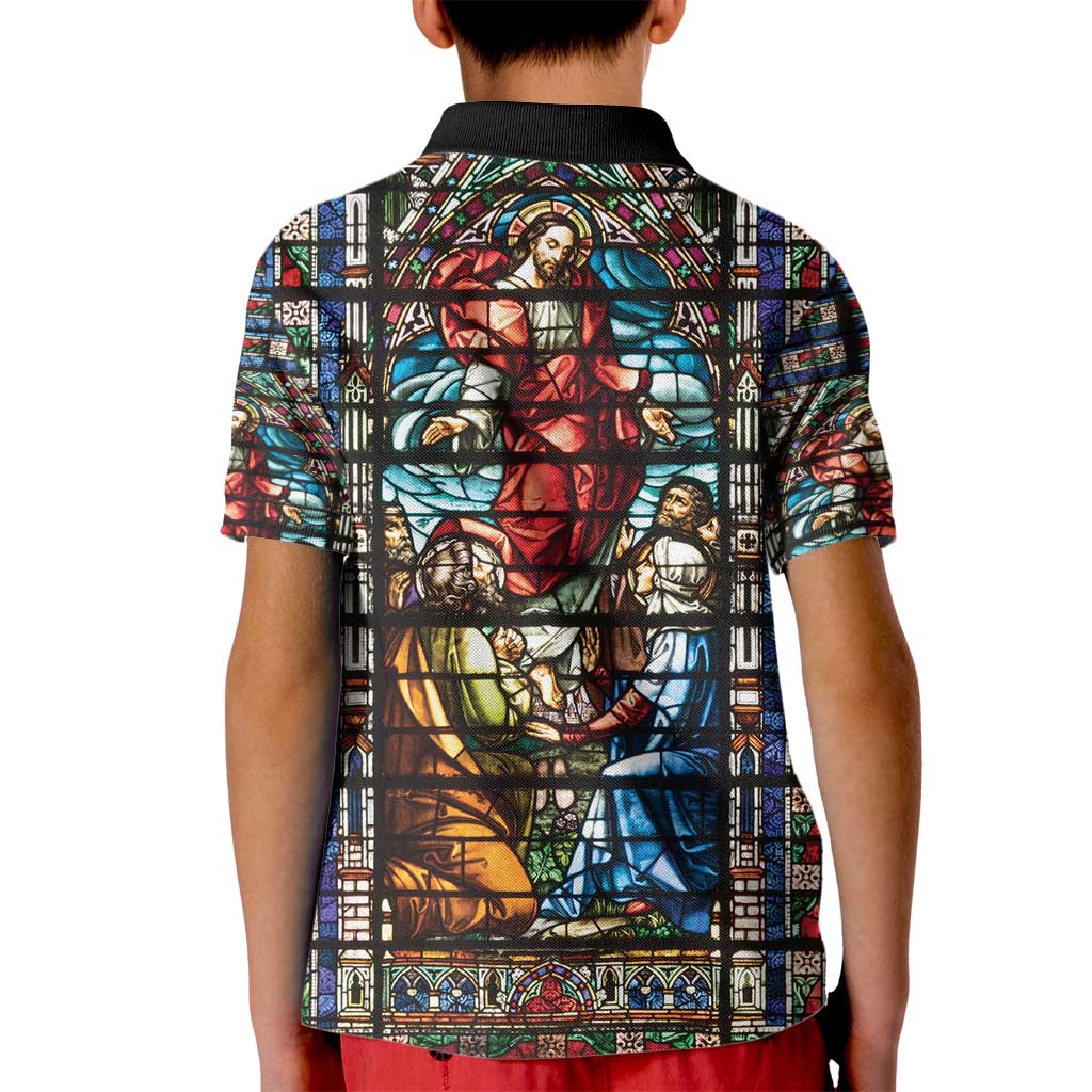Happy Ascension Day Kid Polo Shirt Faith and Religion Stained Glass Windows