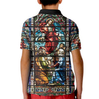 Happy Ascension Day Kid Polo Shirt Faith and Religion Stained Glass Windows