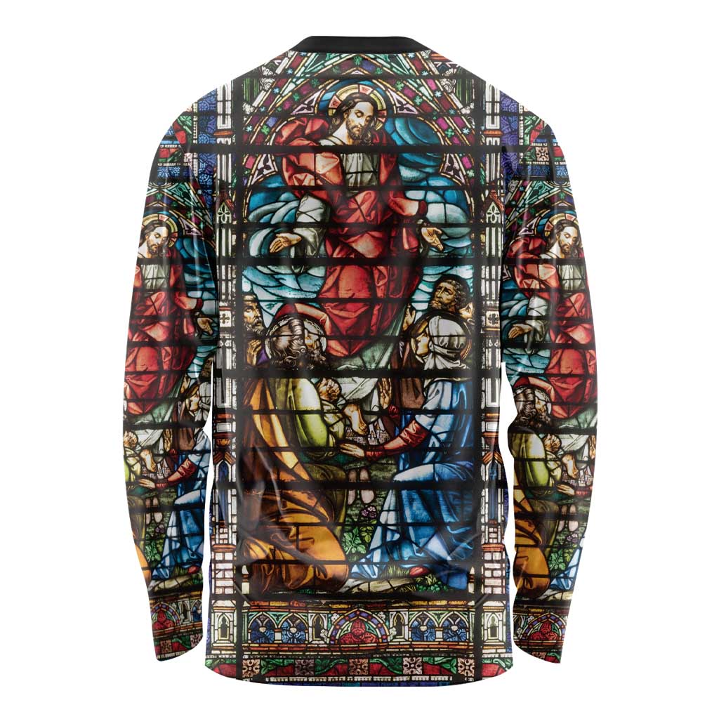Happy Ascension Day Long Sleeve Shirt Faith and Religion Stained Glass Windows