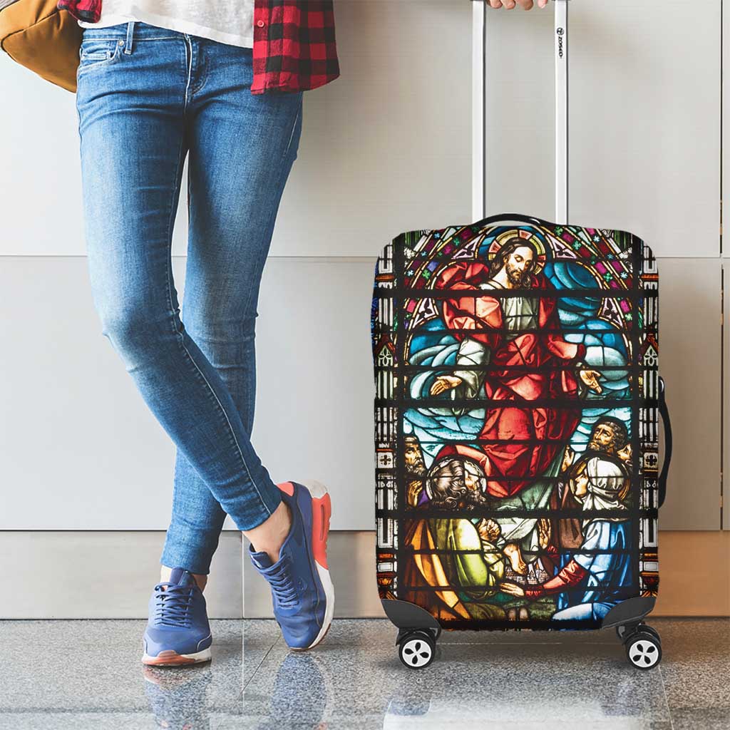 Happy Ascension Day Luggage Cover Faith and Religion Stained Glass Windows