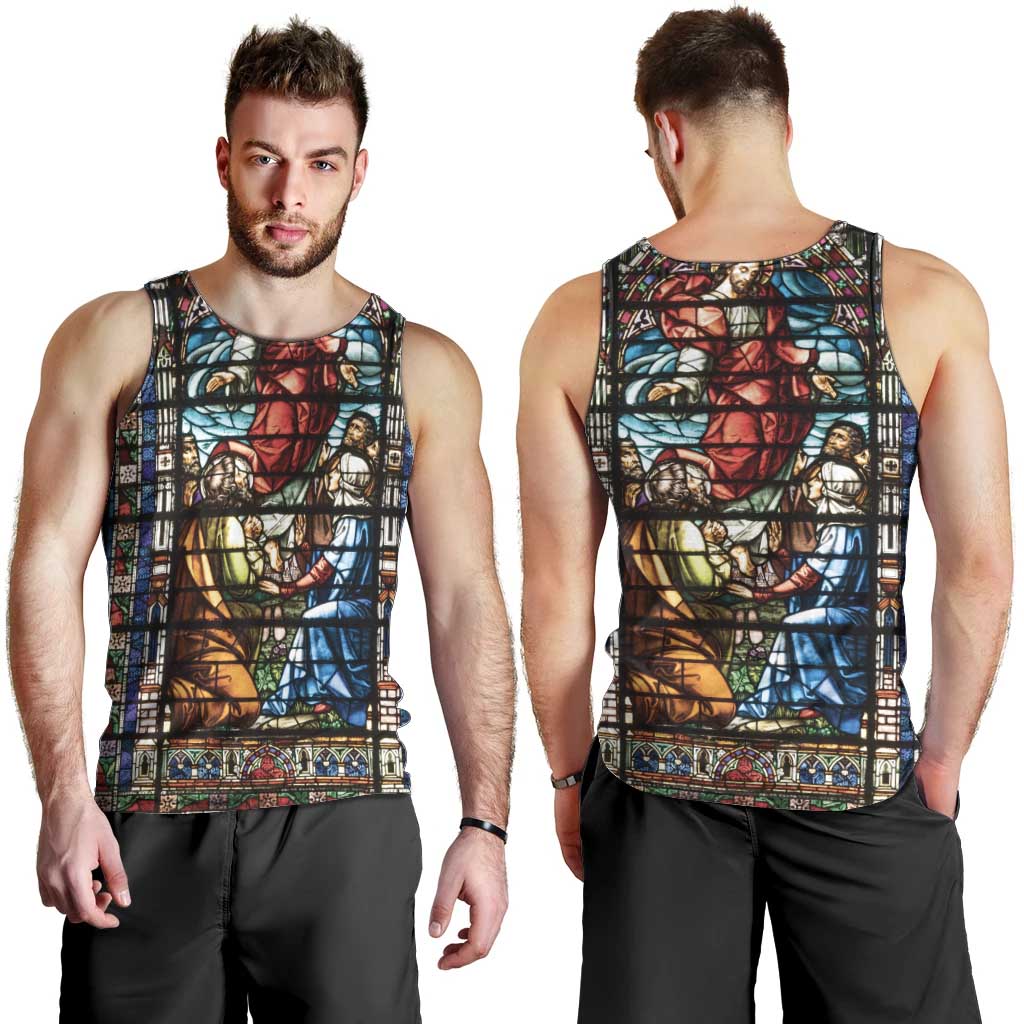 Happy Ascension Day Men Tank Top Faith and Religion Stained Glass Windows