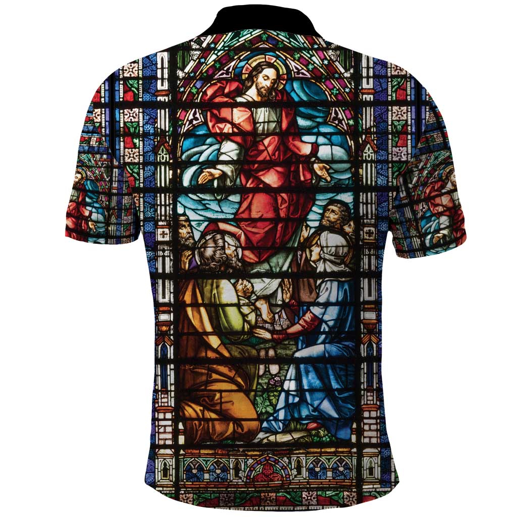 Happy Ascension Day Polo Shirt Faith and Religion Stained Glass Windows
