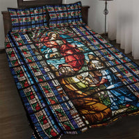 Happy Ascension Day Quilt Bed Set Faith and Religion Stained Glass Windows