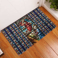 Happy Ascension Day Rubber Doormat Faith and Religion Stained Glass Windows
