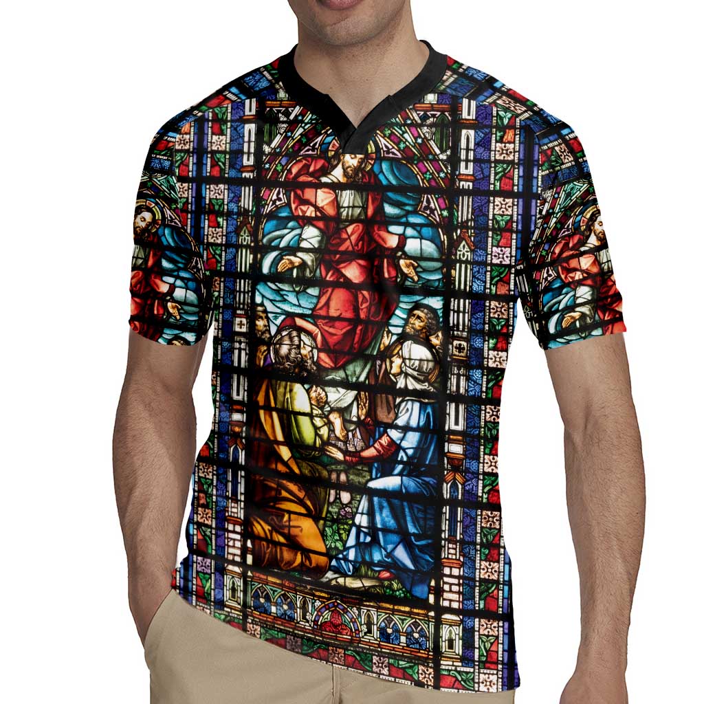 Happy Ascension Day Rugby Jersey Faith and Religion Stained Glass Windows