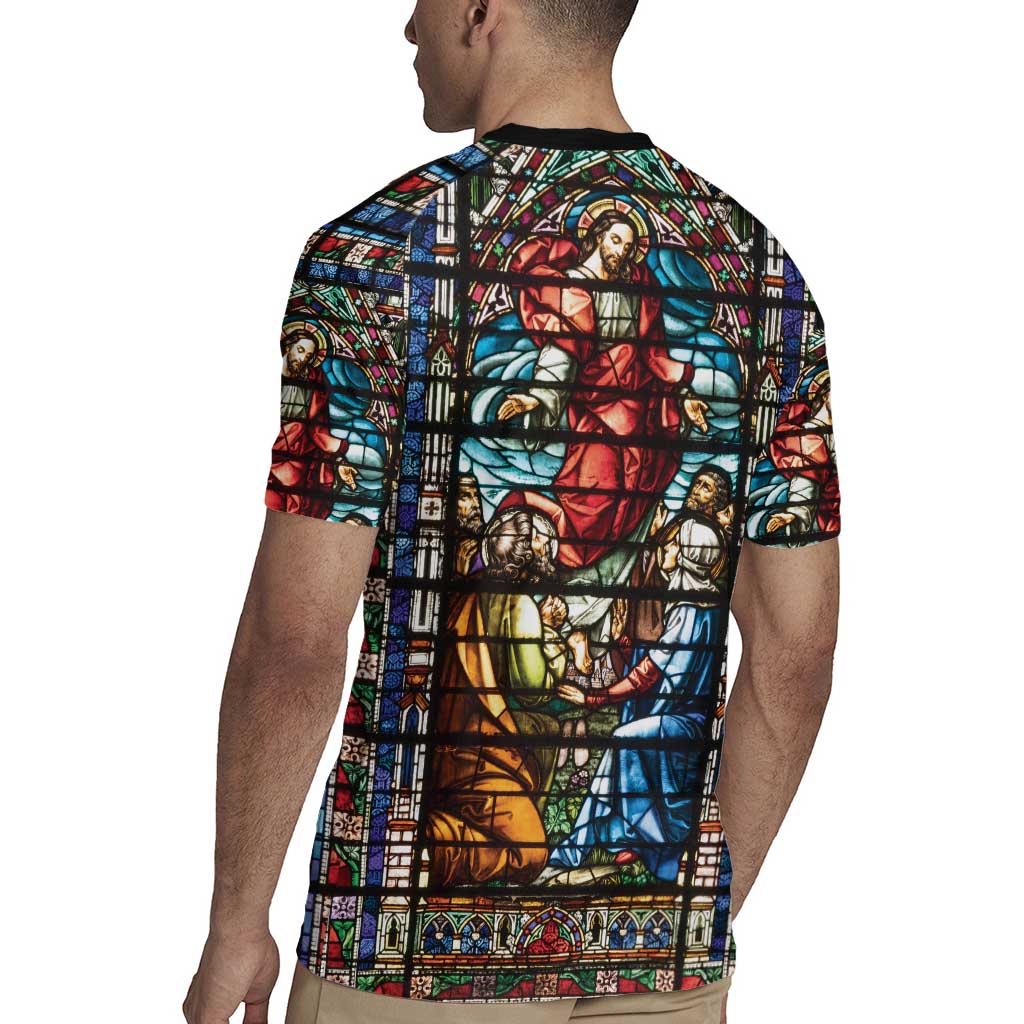 Happy Ascension Day Rugby Jersey Faith and Religion Stained Glass Windows