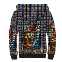 Happy Ascension Day Sherpa Hoodie Faith and Religion Stained Glass Windows