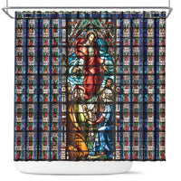 Happy Ascension Day Shower Curtain Faith and Religion Stained Glass Windows
