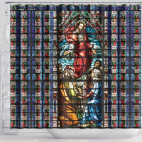 Happy Ascension Day Shower Curtain Faith and Religion Stained Glass Windows