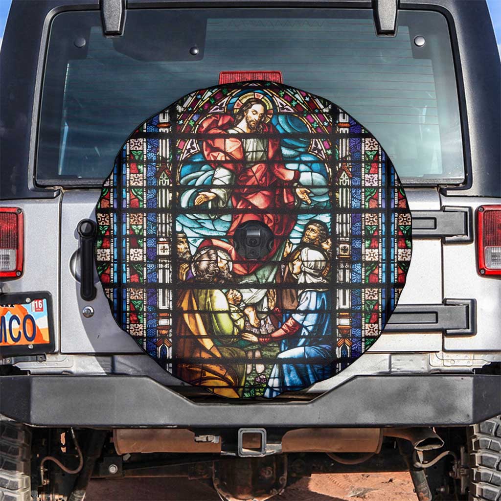 Happy Ascension Day Spare Tire Cover Faith and Religion Stained Glass Windows