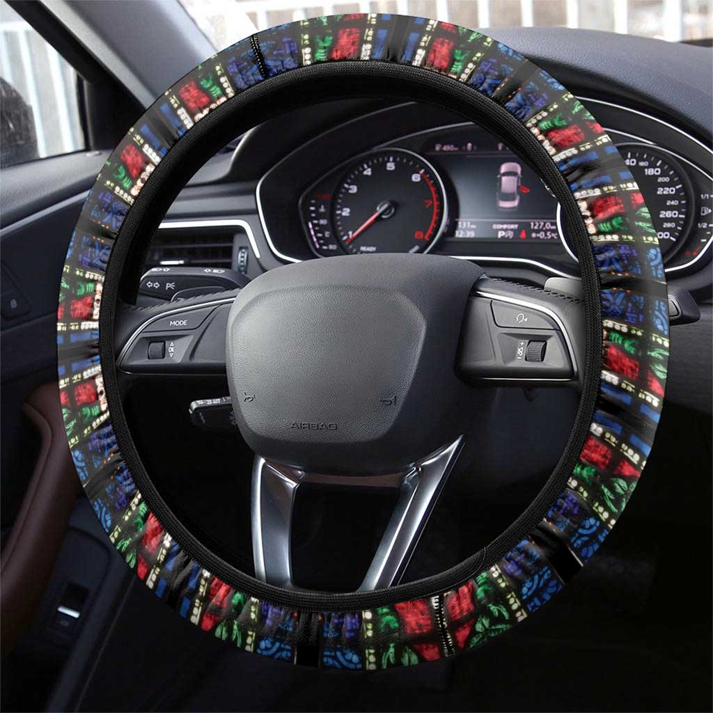 Happy Ascension Day Steering Wheel Cover Faith and Religion Stained Glass Windows