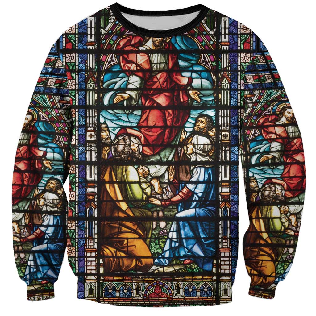 Happy Ascension Day Sweatshirt Faith and Religion Stained Glass Windows