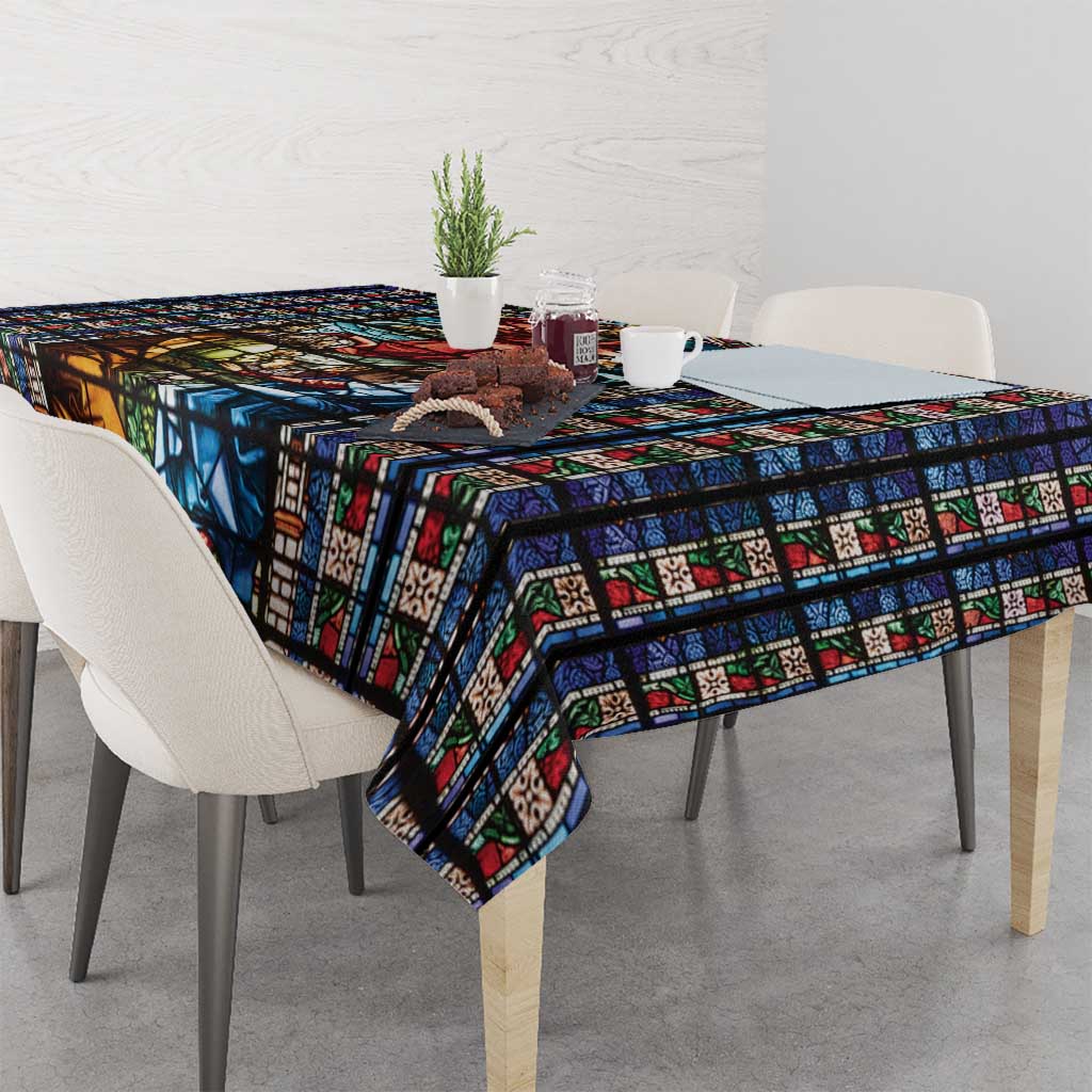 Happy Ascension Day Tablecloth Faith and Religion Stained Glass Windows