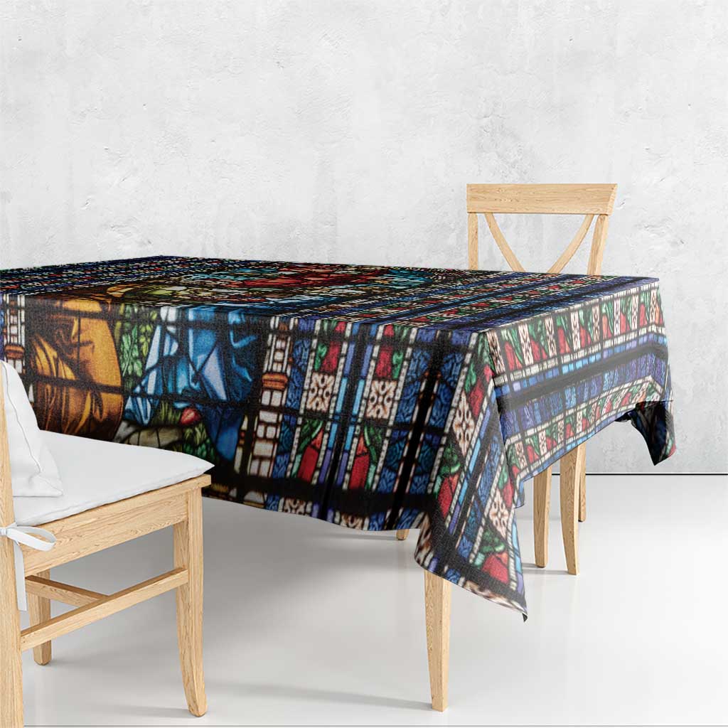 Happy Ascension Day Tablecloth Faith and Religion Stained Glass Windows