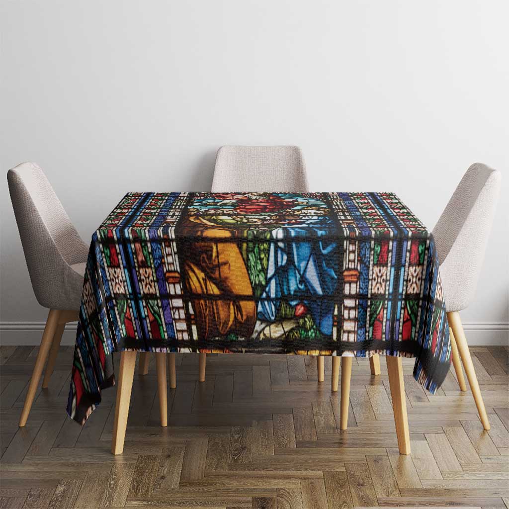 Happy Ascension Day Tablecloth Faith and Religion Stained Glass Windows
