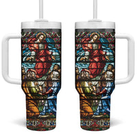 Happy Ascension Day Tumbler With Handle Faith and Religion Stained Glass Windows