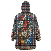 Happy Ascension Day Wearable Blanket Hoodie Faith and Religion Stained Glass Windows