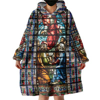 Happy Ascension Day Wearable Blanket Hoodie Faith and Religion Stained Glass Windows