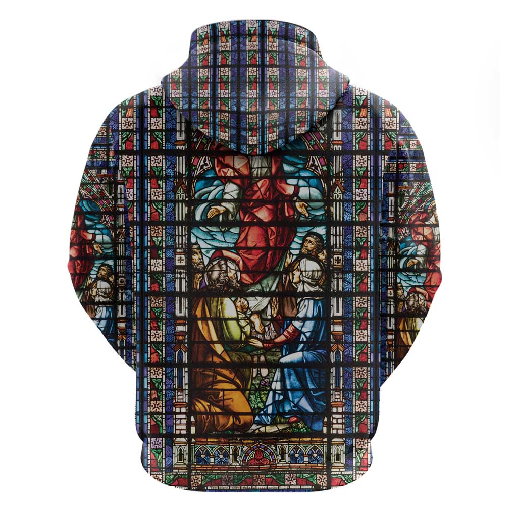 Happy Ascension Day Zip Hoodie Faith and Religion Stained Glass Windows