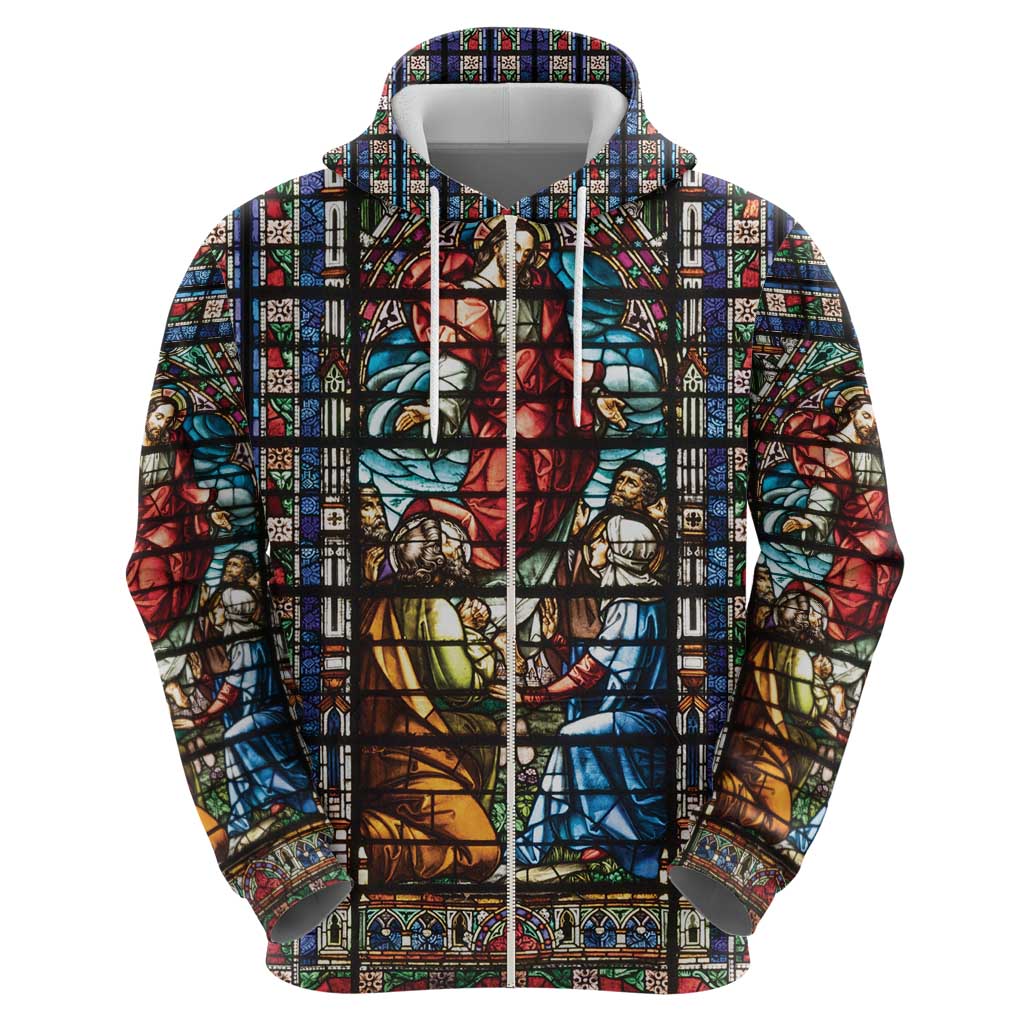 Happy Ascension Day Zip Hoodie Faith and Religion Stained Glass Windows