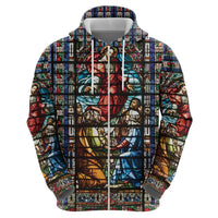 Happy Ascension Day Zip Hoodie Faith and Religion Stained Glass Windows