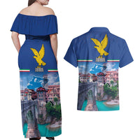 Friuli-Venezia Giulia Italy Couples Matching Off Shoulder Maxi Dress and Hawaiian Shirt Cividale del Friuli