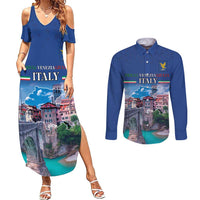 Friuli-Venezia Giulia Italy Couples Matching Summer Maxi Dress and Long Sleeve Button Shirt Cividale del Friuli