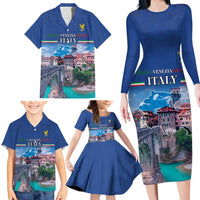 Friuli-Venezia Giulia Italy Family Matching Long Sleeve Bodycon Dress and Hawaiian Shirt Cividale del Friuli