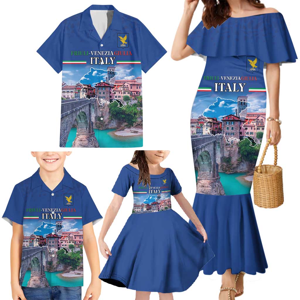Friuli-Venezia Giulia Italy Family Matching Mermaid Dress and Hawaiian Shirt Cividale del Friuli