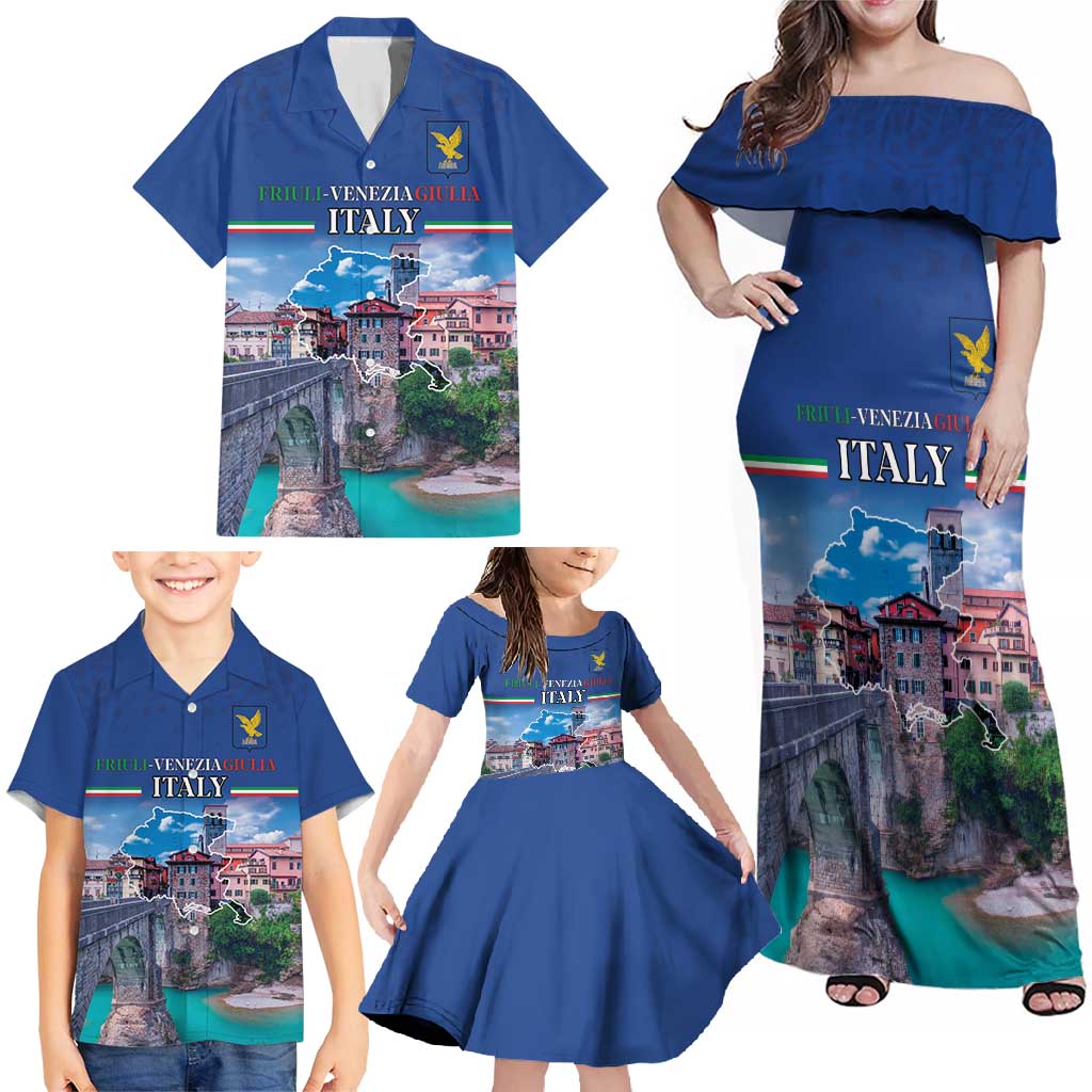 Friuli-Venezia Giulia Italy Family Matching Off Shoulder Maxi Dress and Hawaiian Shirt Cividale del Friuli