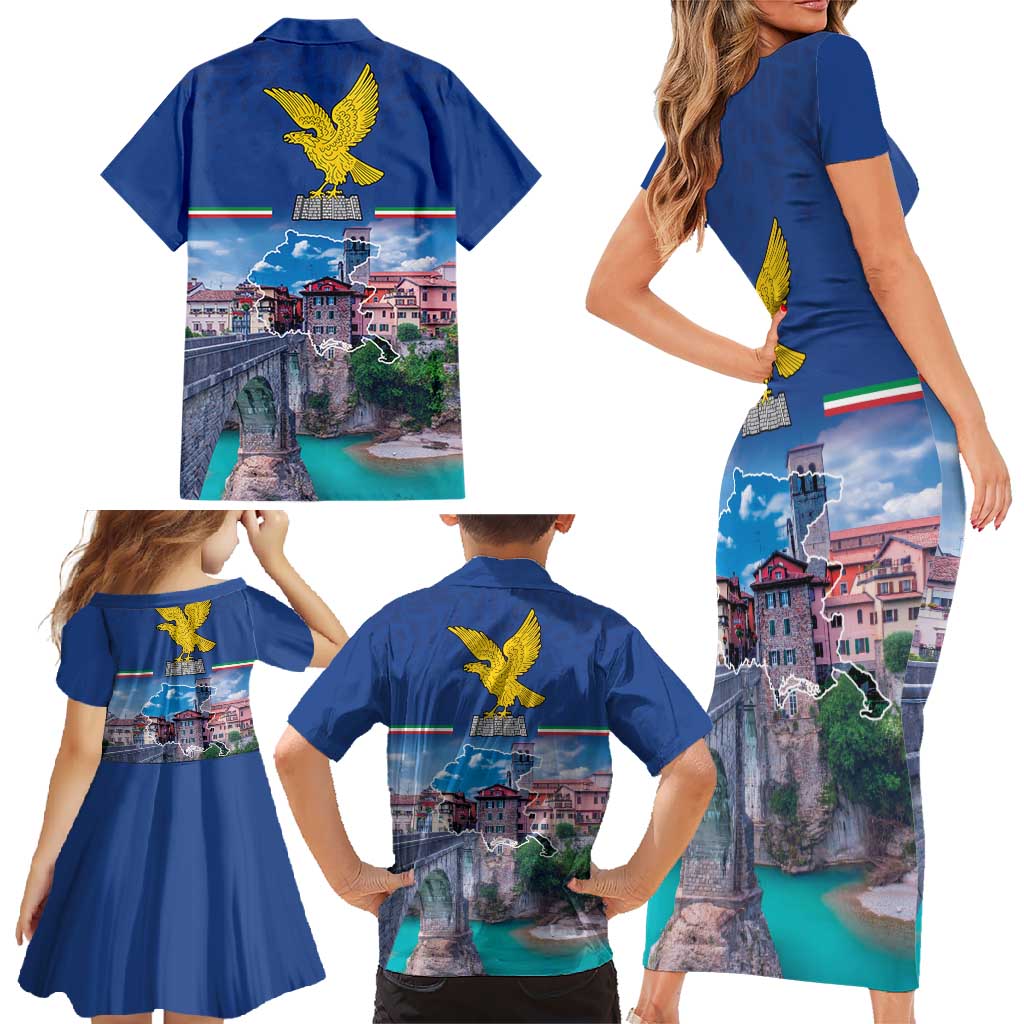 Friuli-Venezia Giulia Italy Family Matching Short Sleeve Bodycon Dress and Hawaiian Shirt Cividale del Friuli