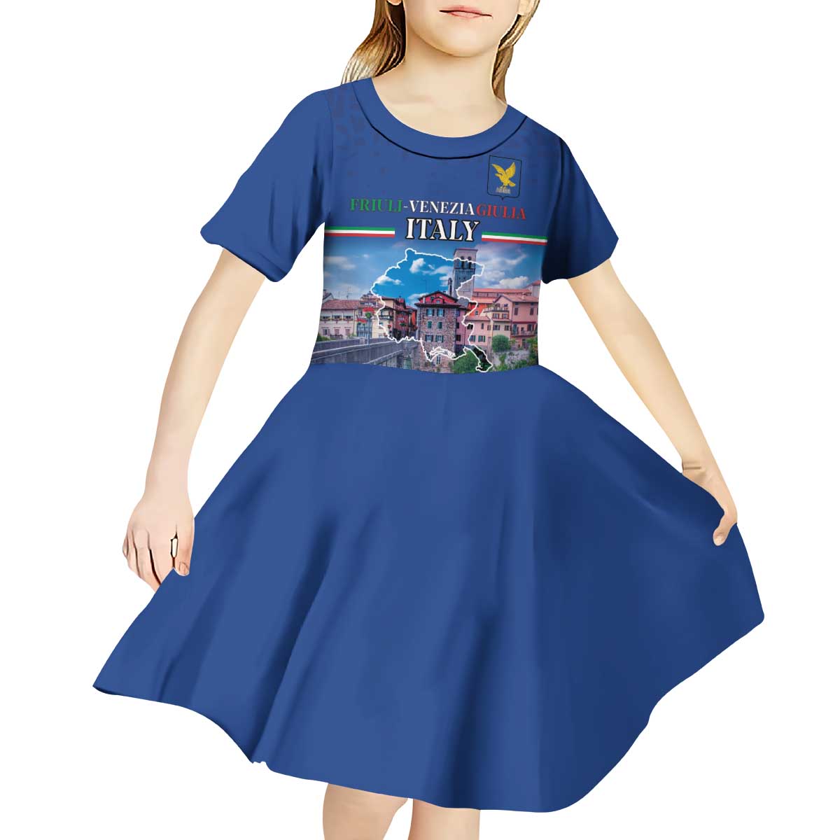 Friuli-Venezia Giulia Italy Kid Short Sleeve Dress Cividale del Friuli