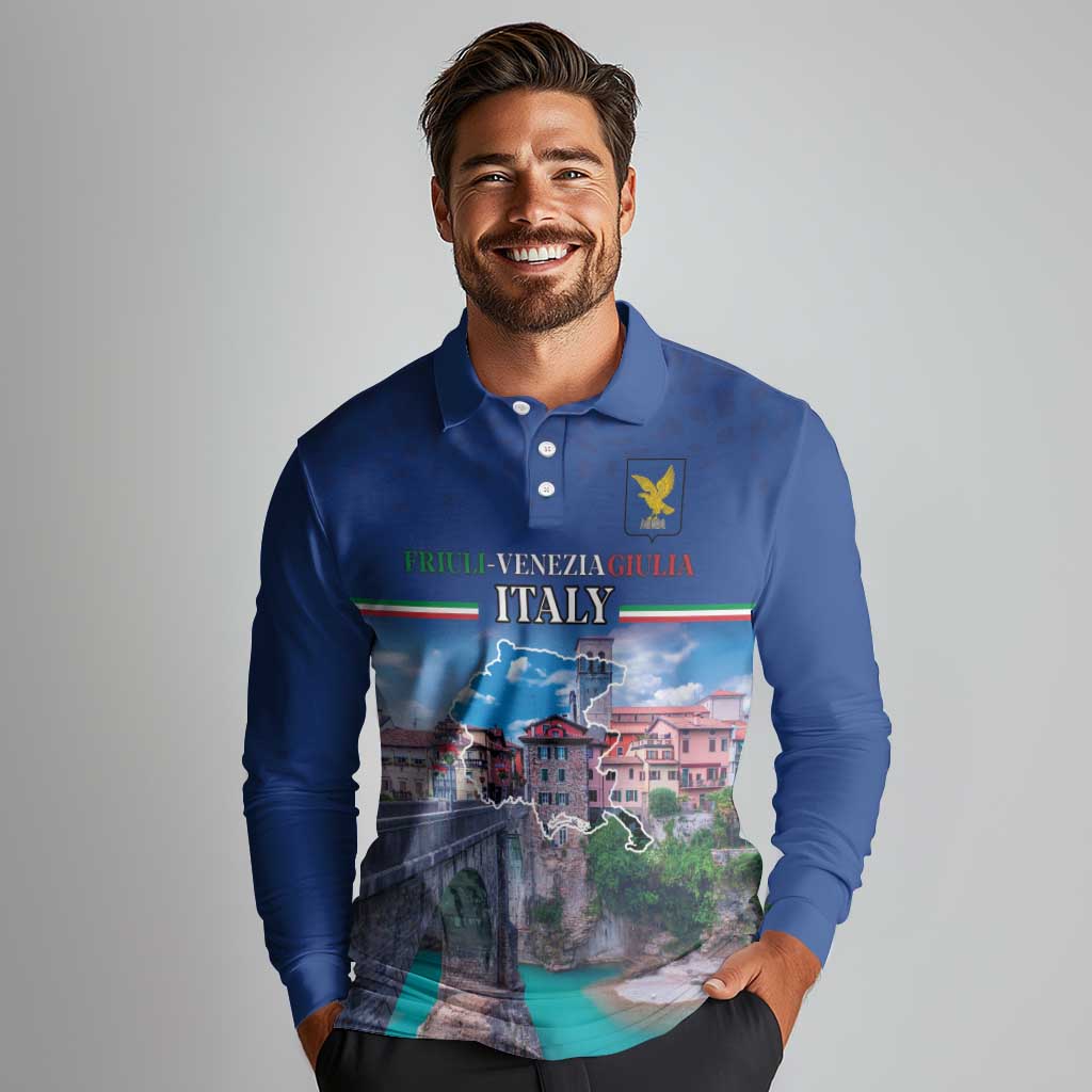 Friuli-Venezia Giulia Italy Long Sleeve Polo Shirt Cividale del Friuli
