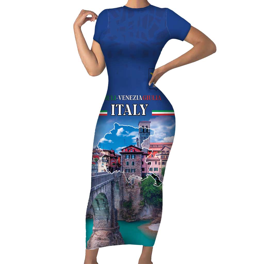 Friuli-Venezia Giulia Italy Short Sleeve Bodycon Dress Cividale del Friuli