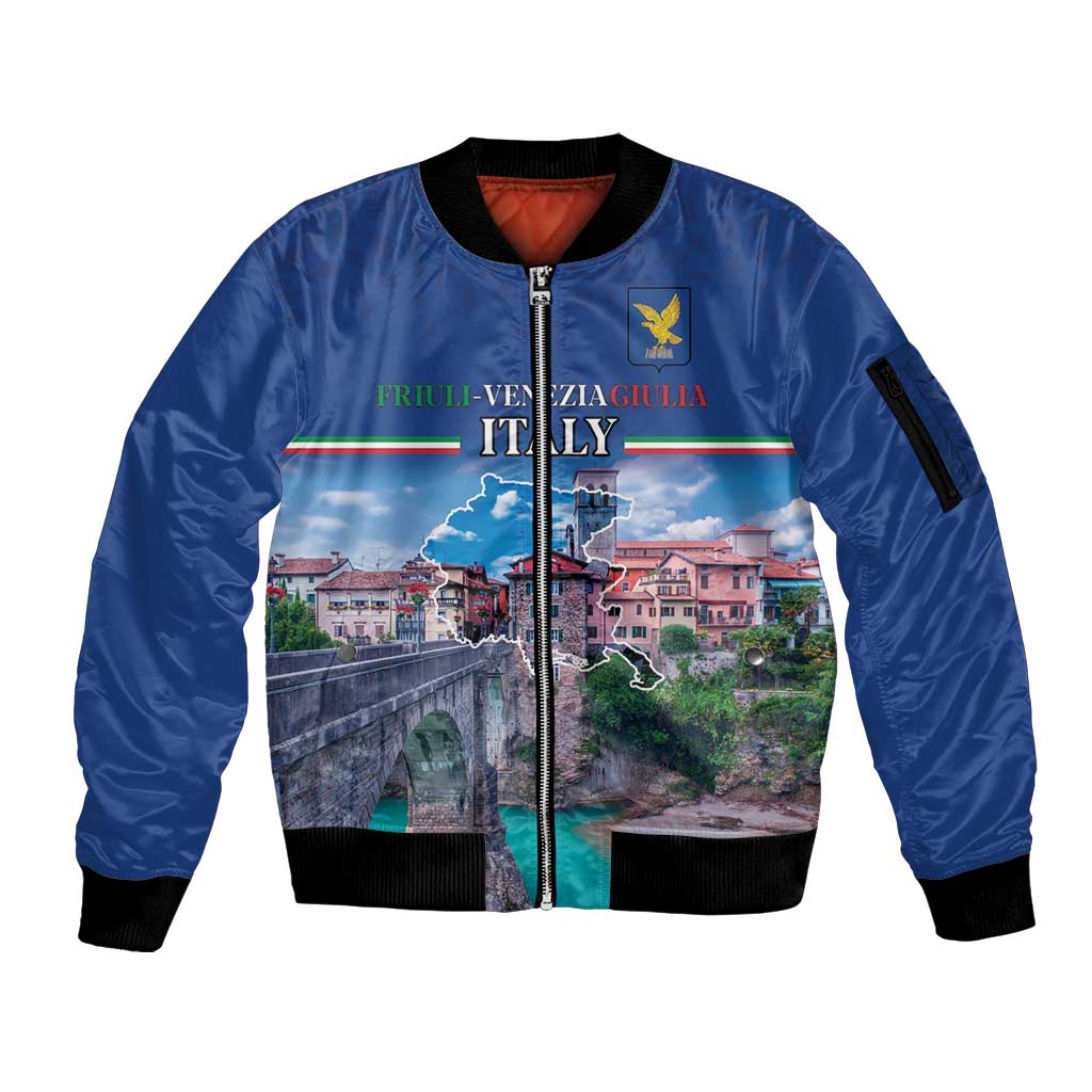 Friuli-Venezia Giulia Italy Sleeve Zip Bomber Jacket Cividale del Friuli