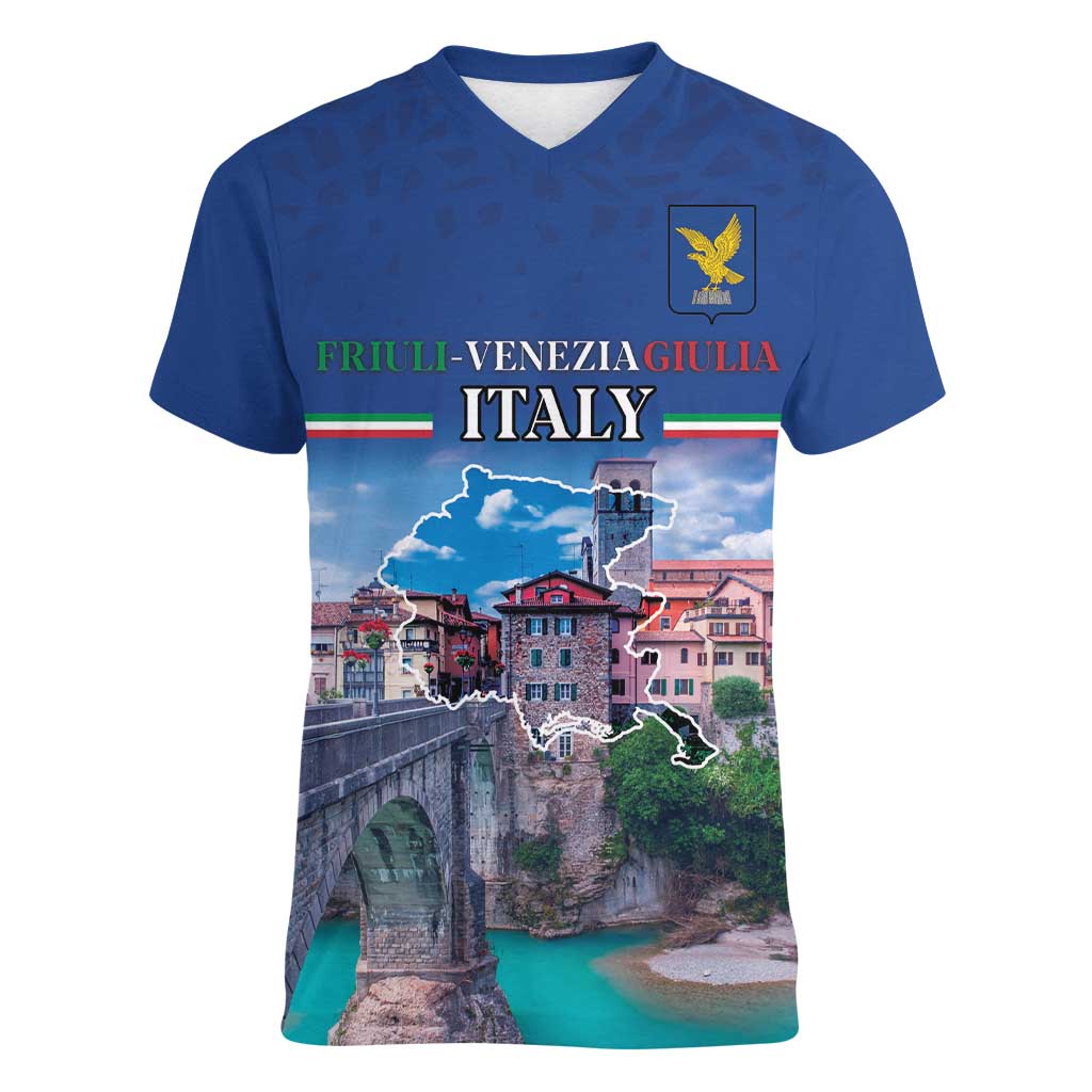 Friuli-Venezia Giulia Italy Women V-Neck T-Shirt Cividale del Friuli